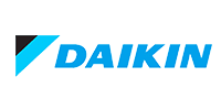 Daikin Logo Officiel: Solutions de Climatisation Logo officiel Daikin: le nom 'DAIKIN' en capitales bleues vives, précédé d'un symbole graphique stylisé bleu et noir sur fond blanc.