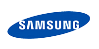 Logo Samsung officiel - Marque et technologie mondiale Logo Samsung iconique : texte blanc "SAMSUNG" inscrit dans un ovale bleu horizontal. Symbole de la marque de technologie mondiale.
